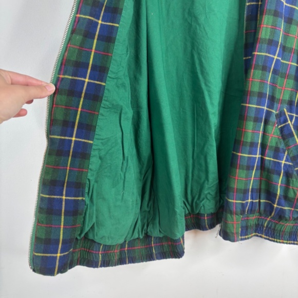 VTG 90s Evan Picone Plaid Bomber Jacket Mens L Retro Fall Grunge Fisherman - Picture 4 of 10